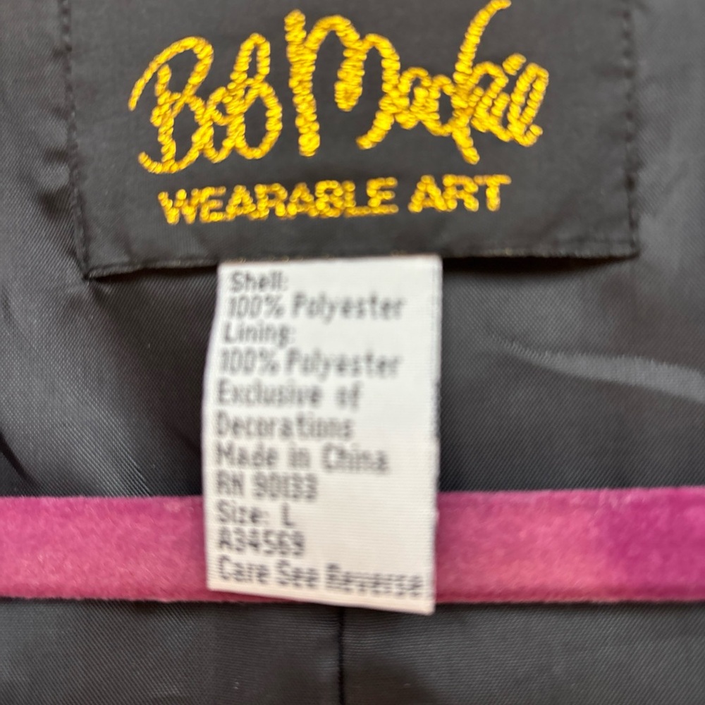 Bob Mackie Wearable Art Blazer Vintage L - image 3